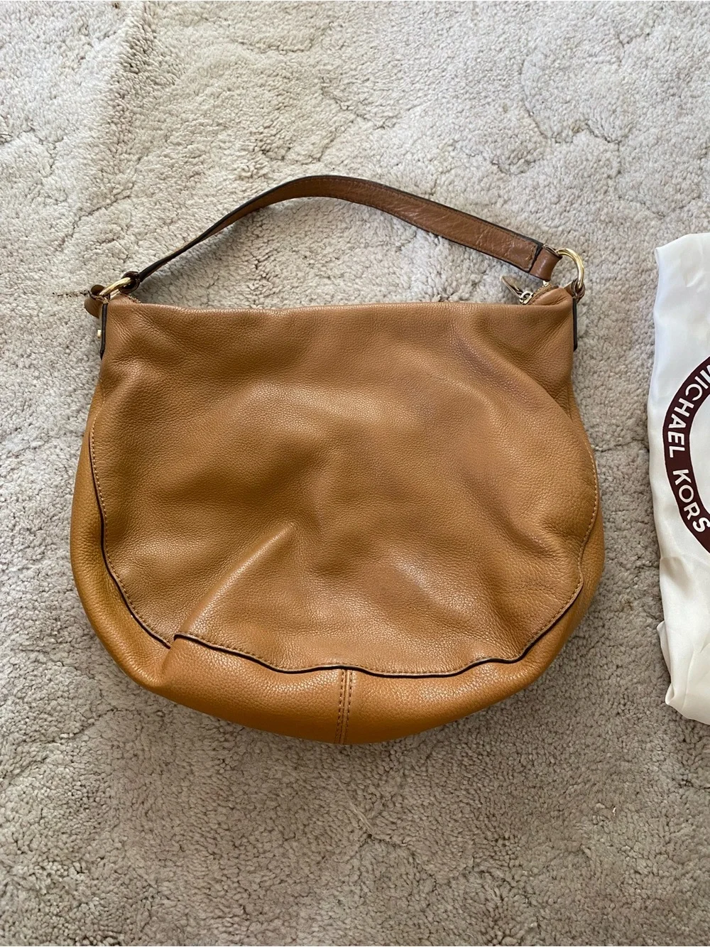 Michael Kors Caramel Brown Pebbled Leather Hobo